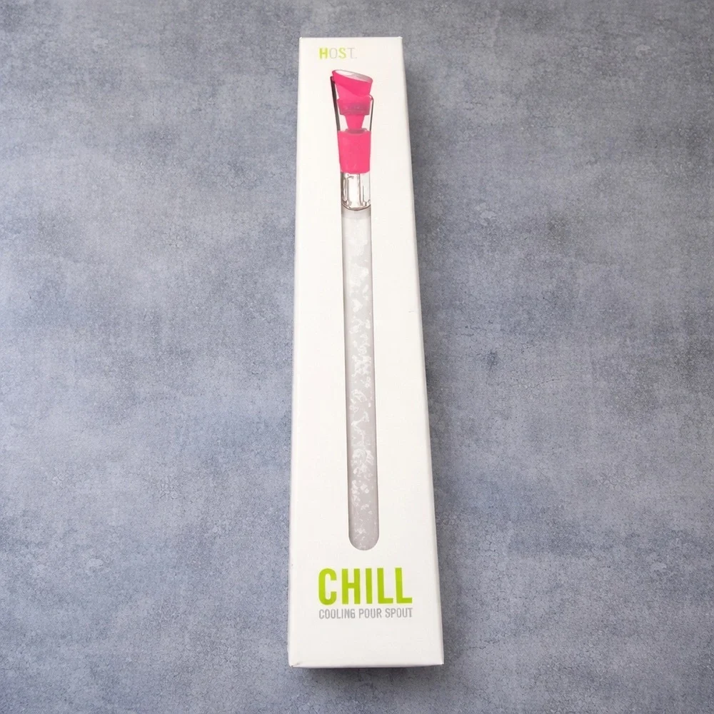 HOST Chill Wine Cooling Pour Spout Pink Chill Pour Preserve Freezer Wine Stick